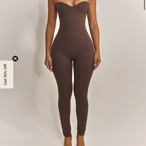 Brown Strapless Jumpsuit - Mars The Label UK 6